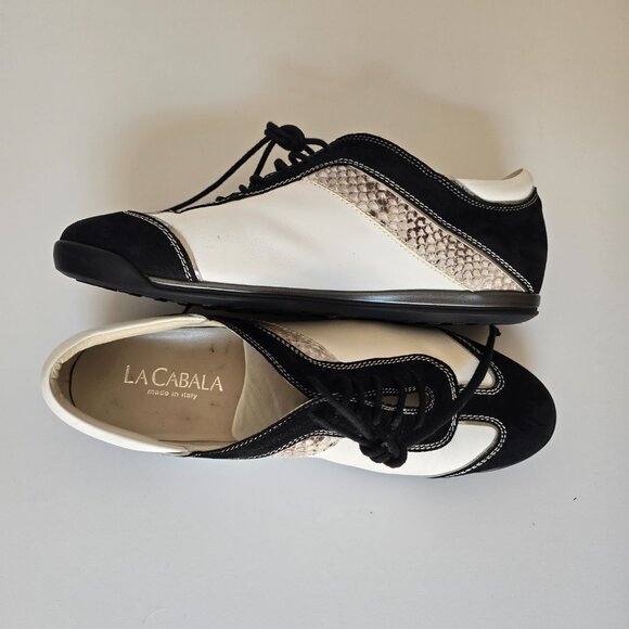 La Cabala Exquisite Elegant Timeless Modern Lace up Sneakers Sz 41 Made in Italy - Picture 10 of 12